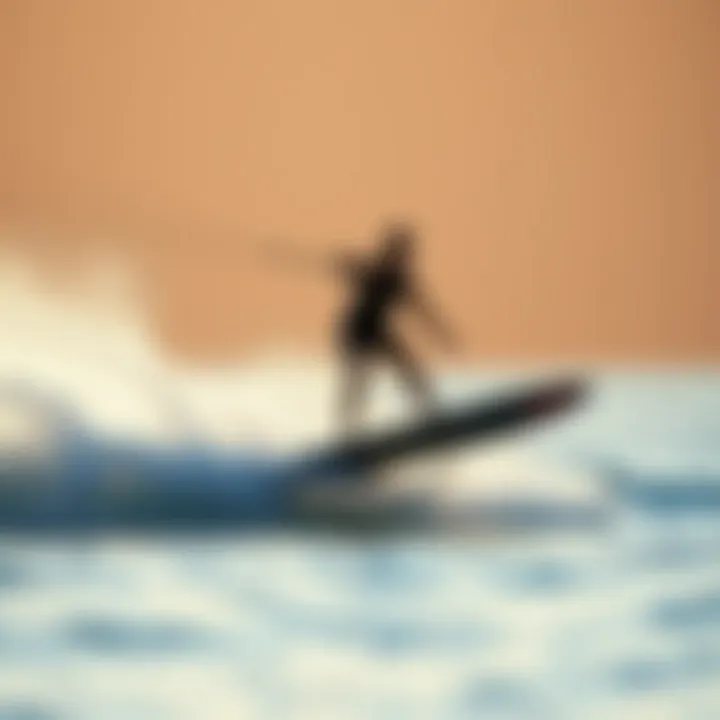 Hydrofoil Board in Action Hydrofoil board in action on water