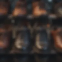 A variety of stylish slide shoes displayed in an aesthetic arrangement.