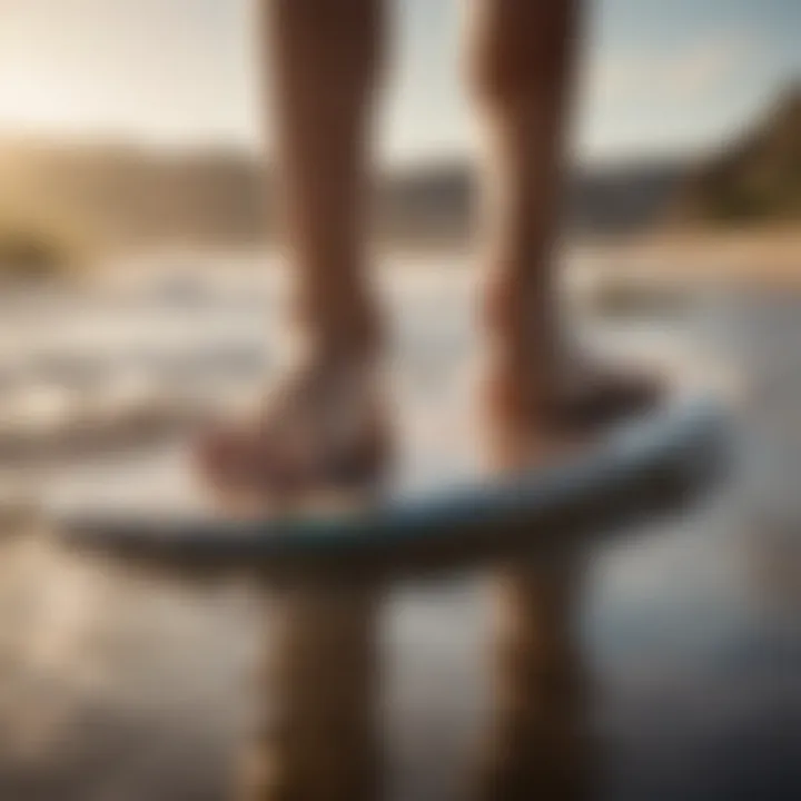 An image illustrating various techniques used with the Morey skimmer board on a sunny day.