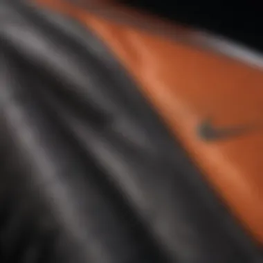 Close-up of the fabric texture showcasing the innovative material technology of the Nike windbreaker