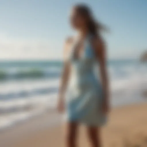 Elegant surf dress showcased on a beach