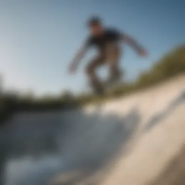 Demonstration of safety techniques while riding a sketchy tank skateboard