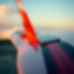 Close-up of an efoil board showcasing its sleek design and technology