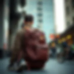 Stylish Dickies backpack in urban setting