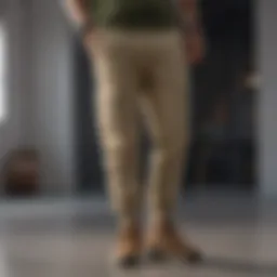 Stylish khaki jogger pants displayed in a casual setting