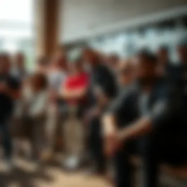 Group of diverse individuals wearing light blue Vans slip-ons in a social setting