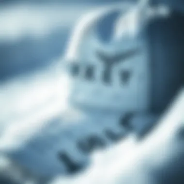 Close-up view of the unique design of a white Oakley hat