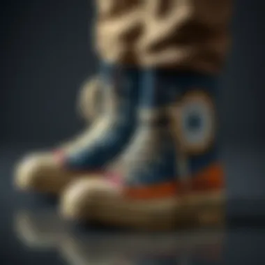 Artistic Customization of Converse Hi Top Boots Custom-designed Converse hi top boots with artistic flair