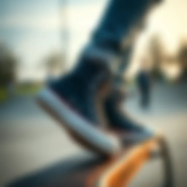 Converse Hi Top Boots: Performance at the Skate Park Converse hi top boots in action at a skate park