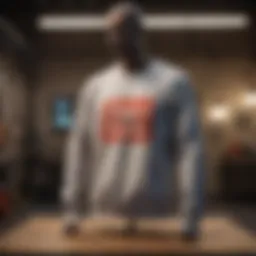 A stylish and modern sweatshirt displayed on a mannequin showcasing contemporary design.