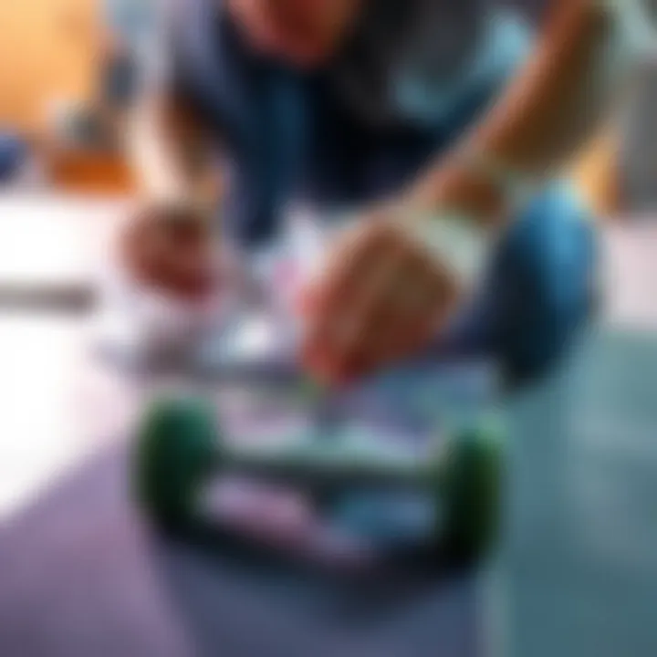 Step-by-step installation of Ripndip griptape on a skateboard
