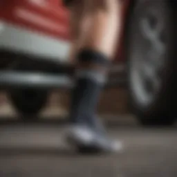 A close-up view of thick Vans socks showcasing their texture and cushioning