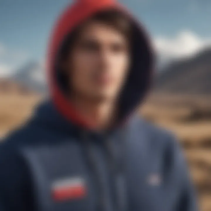 An active individual wearing a Tommy Hilfiger hoodie while participating in extreme sports.