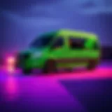 Dynamic color transformation of UV Vans showcasing vibrant hues