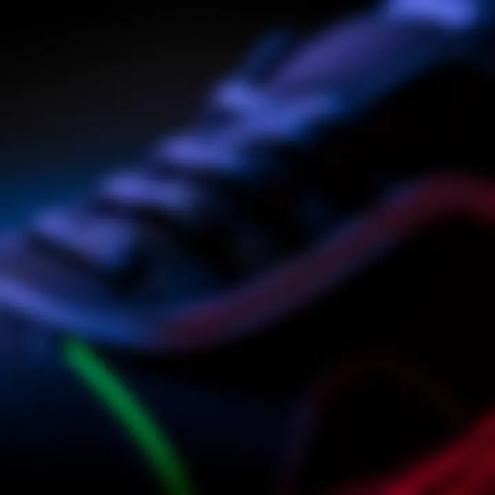 Close-up of materials used in UV color changing technology in footwear