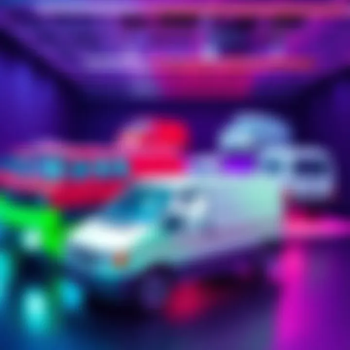 Trendy display of various UV color changing Vans models