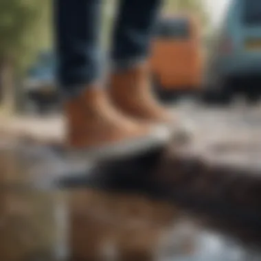 Testing Vans MTE Footwear in Rugged Conditions Vans MTE footwear being tested in rugged outdoor conditions.