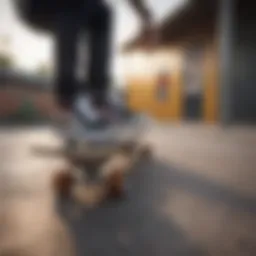 Dynamic skateboarder performing a trick wearing Vans shoes