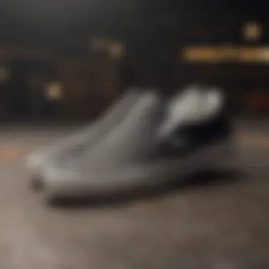 Material Composition of Vans Slip-On Running Shoes Close-up of materials used in Vans slip-on running shoes