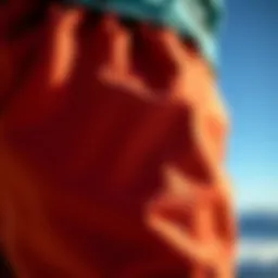 Close-up view of Volcom Frochickie shorts showcasing the unique fabric texture.