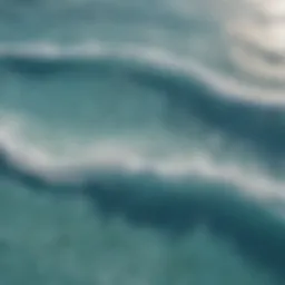 Aerial view of a wave pool showcasing diverse wave patterns.