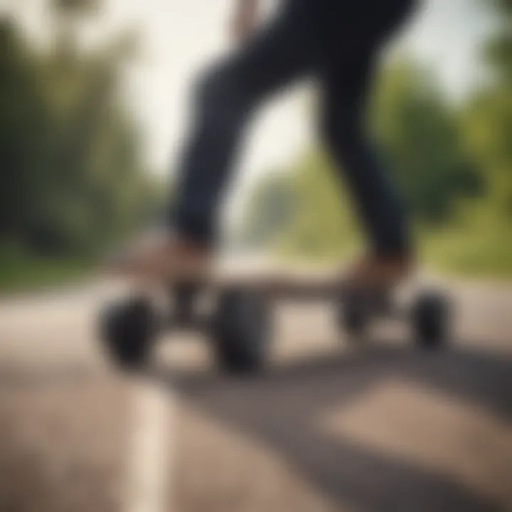 A longboarder riding confidently, showcasing the effectiveness of quality grip tape.