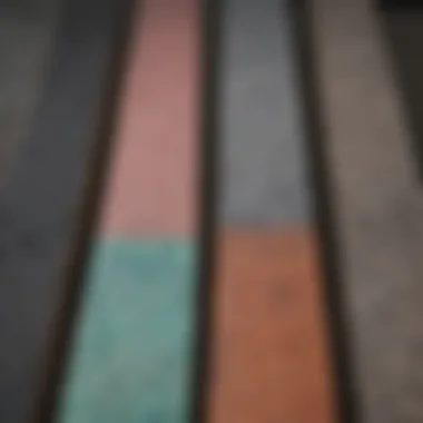 A close-up view of different types of grip tape showcasing texture and grip.