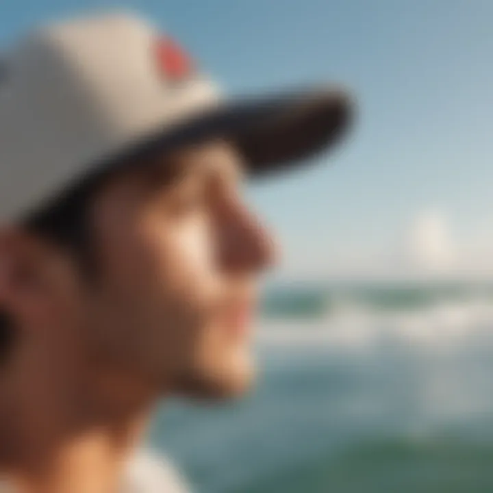 Youth sporting Quiksilver hats at a surf competition