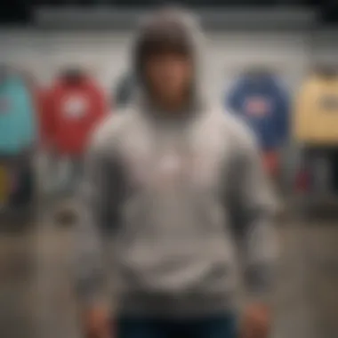 A selection of Zumiez sweatshirts displayed in various colors and styles.