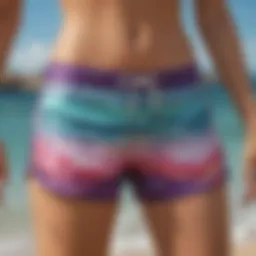 Showcase of colorful extra long board shorts with various patterns