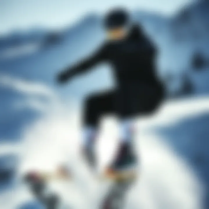 Athlete wearing Fila ankle socks while performing extreme sports.