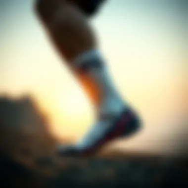 Stylish design elements of Fila ankle socks in a dynamic setting.