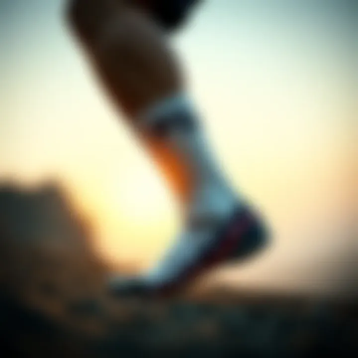 Stylish design elements of Fila ankle socks in a dynamic setting.