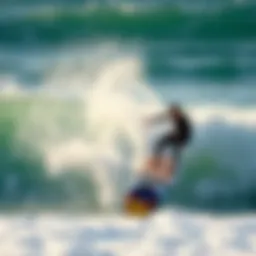 Dynamic view of the Formula Fun Surfboard on waves