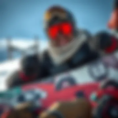 Gigi Ruf surrounded by his snowboarding gear and equipment