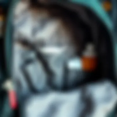 Interior view of the Herschel mid-size backpack highlighting organizational compartments and features