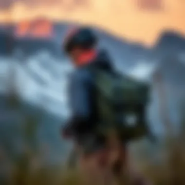 The Herschel mid-size backpack being used in an outdoor adventure setting, showcasing its versatility