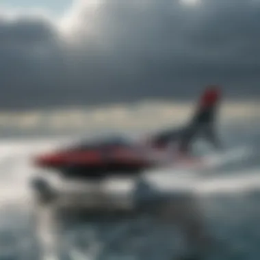 Hydrofoil Gliding: The Art of Aquatic Thrill A stunning hydrofoil gliding above the water surface