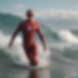 Dynamic view of the Hyperfreak spring suit in action during a surf session