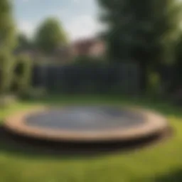 Innovative in-ground trampoline design showcasing seamless integration with the backyard landscape