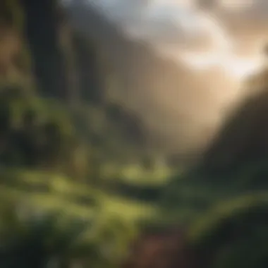 Serene Hawaiian Landscape A serene landscape of Hawaiian mountains with lush greenery