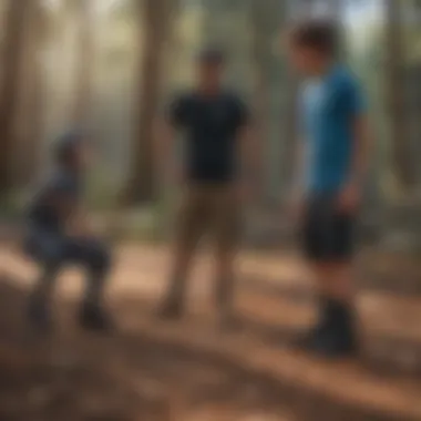 Josh Hansen mentoring young athletes in a training session.