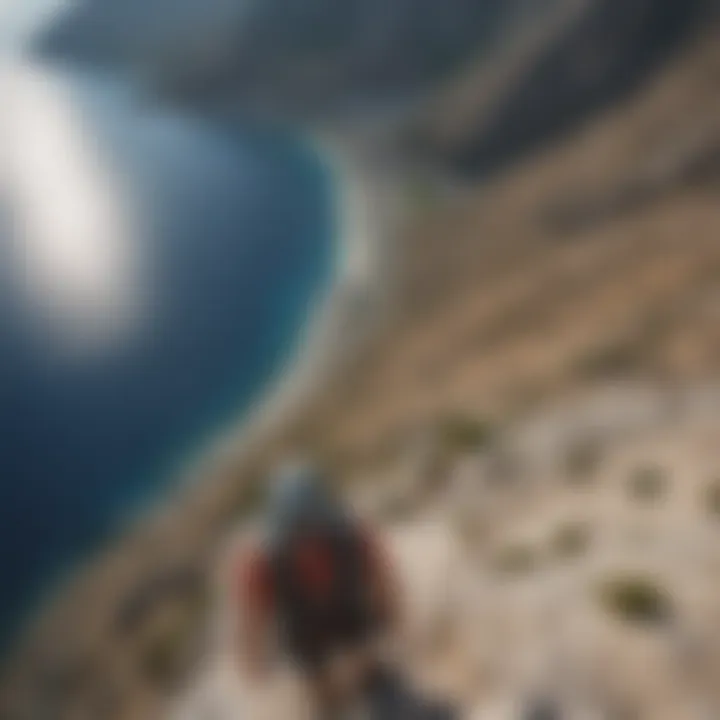 Spectacular view from the top of a climbing route in Kalymnos