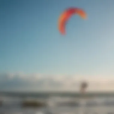Vibrant Kite Surfing at Folly Beach Kite surfing at Folly Beach showcasing vibrant kites against a clear sky