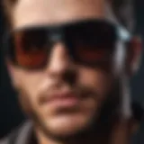 A close-up view of Lazer Face sunglasses showcasing their sleek design and advanced lens technology