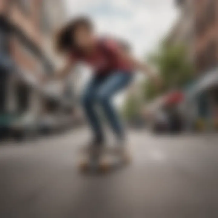 Professional skateboarder Lizzie Armanto demonstrating skateboarding skills