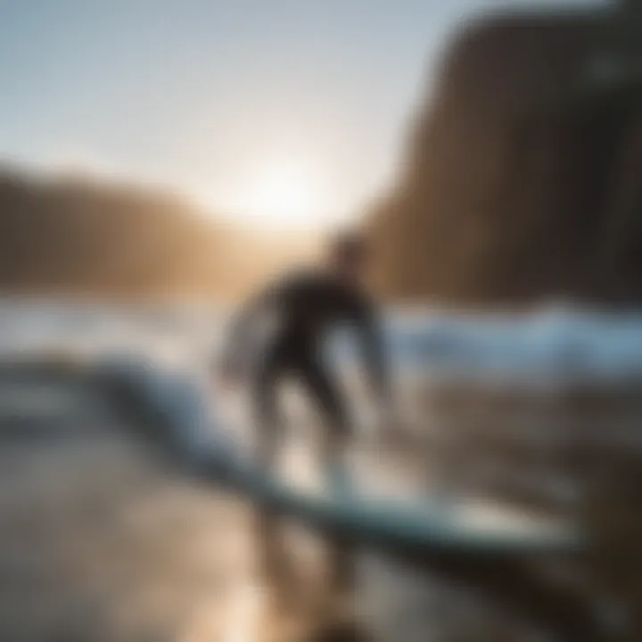 Novice surfer taking lessons at Madeira Surf Camp