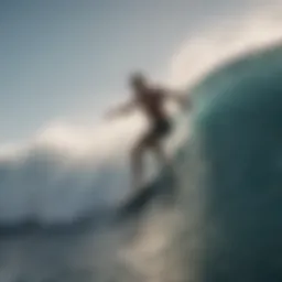 A surfer navigating an artificial wave