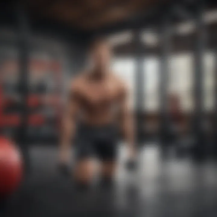 An inspirational quote on discipline and fitness displayed in a home gym setting.