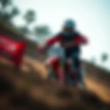 A rider practicing on a dirt track, showcasing focus and determination.